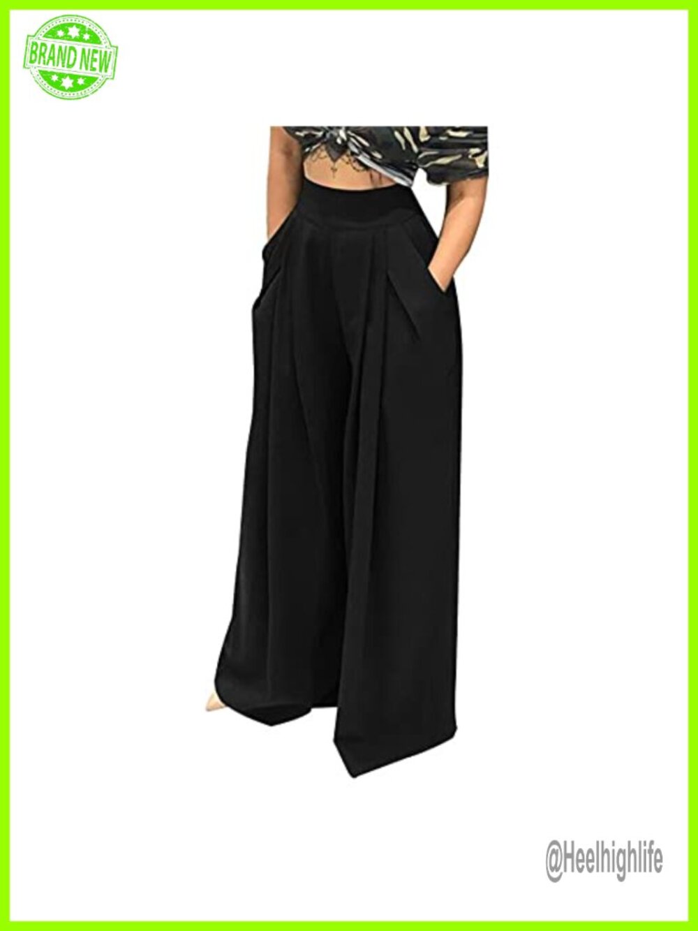 High Waisted Wide Leg Palazzo Pants Flowy Trousers Loose Fit
